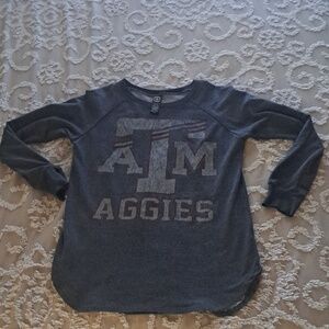 TEXAS A&M distressed wear top, large